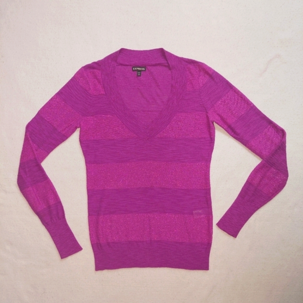EXPRESS purple striped sweater NWOT
